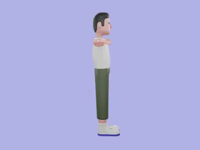 Stylized 3D Male Athlete Character - Cartoon Fitness Sportsman 3D model