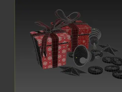Gifts gifts  Christmas  gold coins  Santa Claus  holidays  joy 3D model