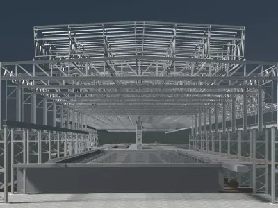 Factory building structure 23zz39 3D model