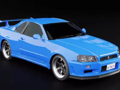 Nissan Skyline GT-R R34 Low-poly 3D model
