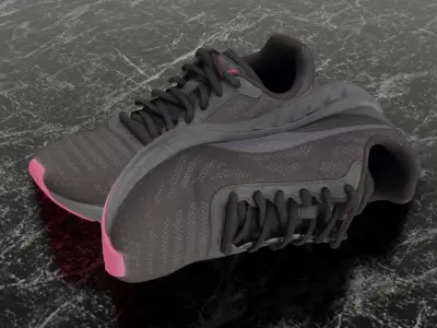 PUMA 3D SHOES - BLACK - PINK Low-poly 3D model