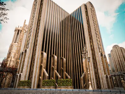 ART DECO SKYSCRAPER BUILDING 08 Low-poly 3D model