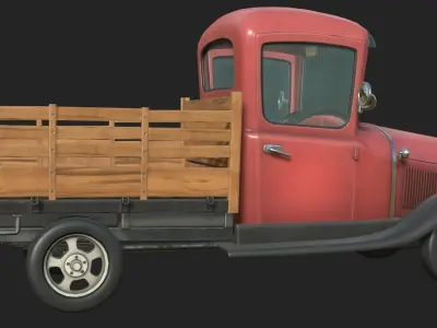Stylized Truck Low-poly 3D model