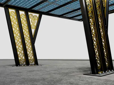 TRIPLE L TYPE MODERN SOLAR CARPORT TYPE-12 3D model