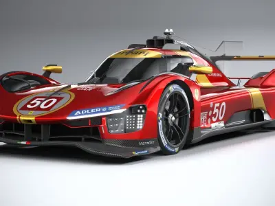 Ferrari 499P Racecar 2023 3D model