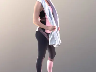 Juliette 10781 - Sport Girl with towel Low-poly 3D model
