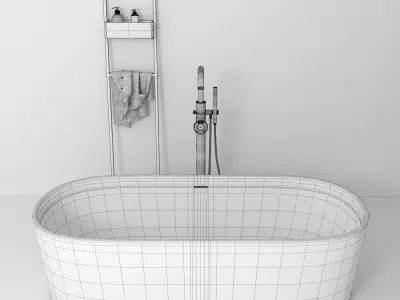 Bathroom furniture set Gold 5 3D model