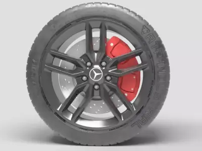 Mercedes Tire  hard modeling surface  Free 3D model