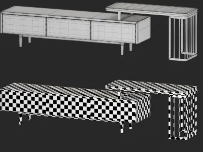 Lucrecio Luxury Retractable Marble Media Unit 3D model