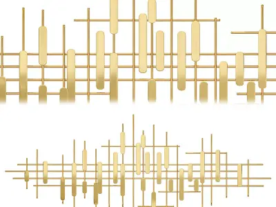 Osmoliving by cosmopolitan gold metal contemporary wall decor 3D model