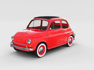 Fiat 500 with interior Pack 3D model