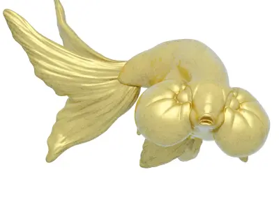 Goldfish Red-crowned Goldfish Fortune Goldfish Round 3D print model