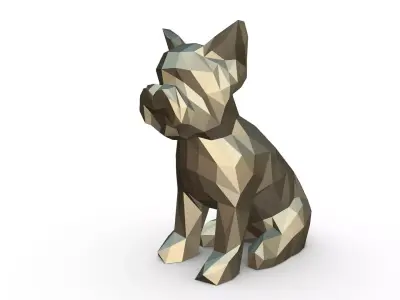 Yorkshire Terrier low poly 3D print model