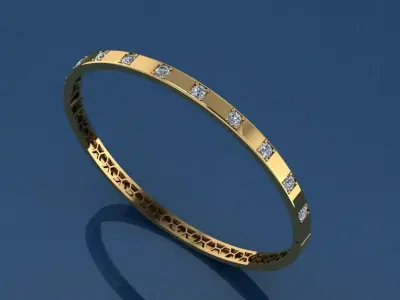 The Aurora Bangle Bracelet jewelry 3D model - for Her 3D print model