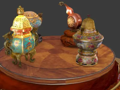  Chinese bronze and gourd  3D model
