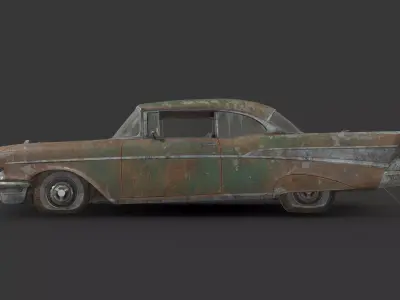 Abandoned Car - Chevrolet Bel Air Low-poly 3D model