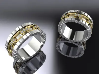 Jewelry Ring Gold 3D print model 61