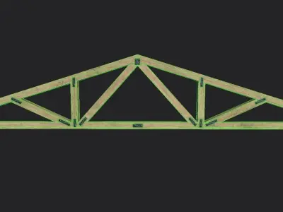 Wooden Roof Truss 05 Low-poly 3D model