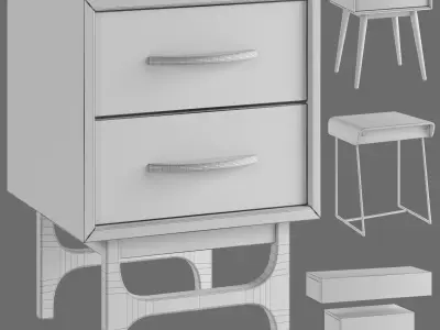 La Redoute Interieurs Bedside Tables Set 5 3D model