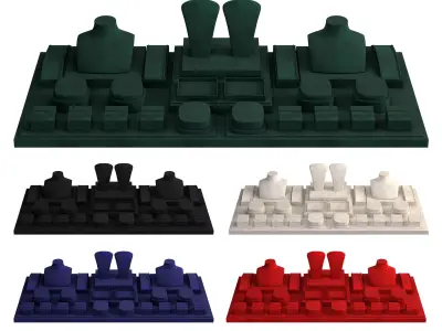 Monicadisplaystudio Velvet Jewelry Stand Vol 11 with 5 color 3D model