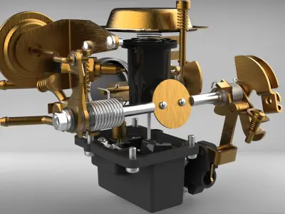 Futura Car Caburetor Low-poly 3D model