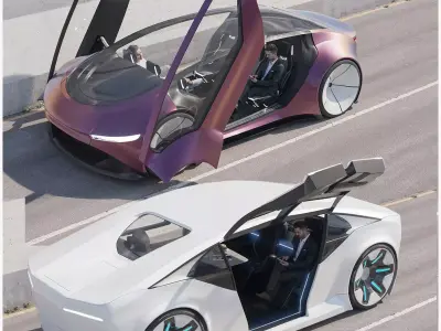 Self-driving car  bundle 3D Model Pack