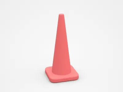 Red Traffic Cone 3D model