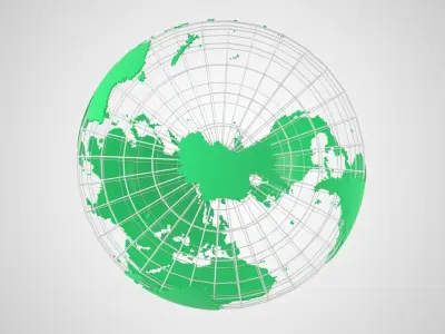 Globe News Skeleton Emerald  Color 3D model