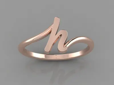 Alphabet Ring  H 3D print model
