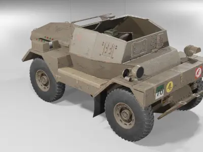 Daimler Dingo Scout Car Low-poly 3D model