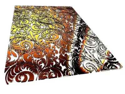 Decor rug with swirls 3D model