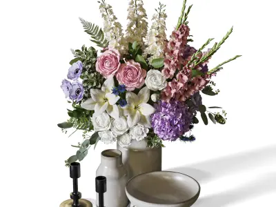 Flower Set 087  3D model