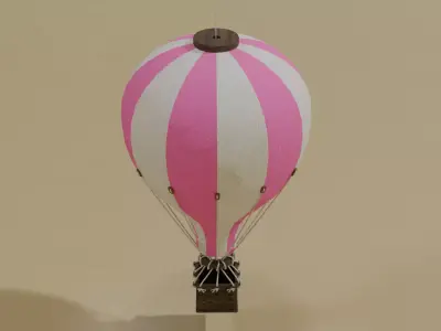 Hot Air Balloon Decoration Low-poly 3D model