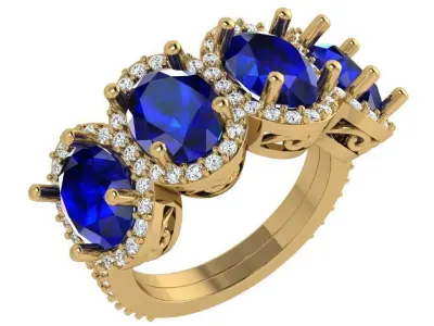Oval Halo Ring 4355 3D print model