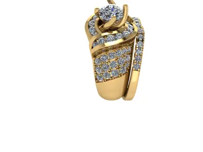 Luxury Ring with matching band 3D print model