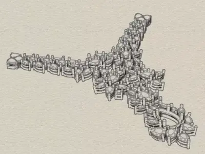 pear and round marquise jewelry ring  3D print model