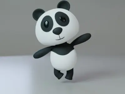 Cute Panda Character  Low-poly 3D model