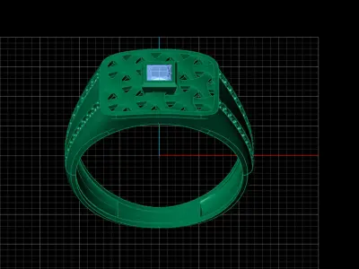 Print Ready STL 3DM  Gents Rings Diamond Men Ring  3D print model 5