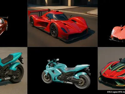 Sport Car bundle 2 pack 100 glb 3D model