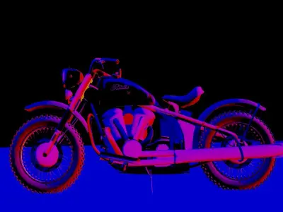 MotorBike model partially textured  Free low-poly 3D model