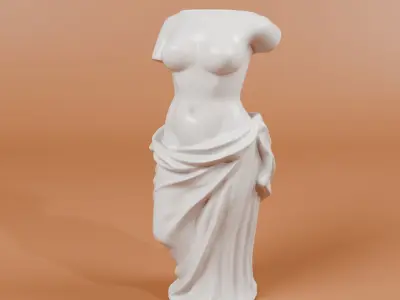 Silk wrapped woman vase - 3Dprint plant pot  3D print model