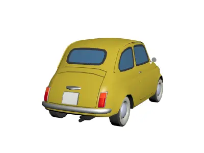 Fiat 500 Hypercasual Low-poly 3D model