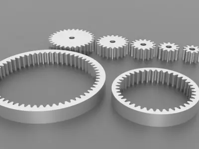internal and spur gears 3D print model