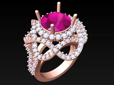 Diamond Ring - Womens Rings - N3882 3D print model