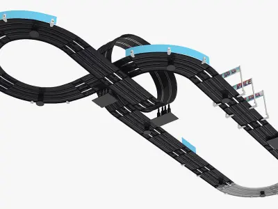 Toy Racing Car Track with Cars Generic 3D model