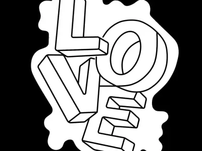 LOVE Neon Sign 3D model