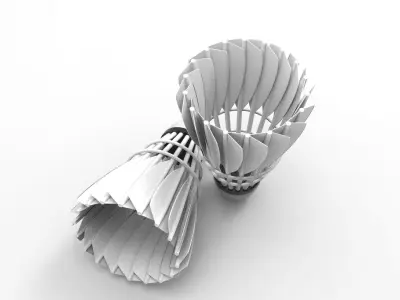 Badminton Ball Low-poly 3D model