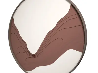 MKMKL Round Three-Dimensional Carved Wall Decoration Painting 3D model