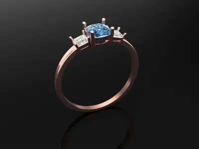 diamond ring 3D print model 2