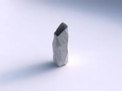 Vase bent rectangle with twisted random triangle plates 3D print model